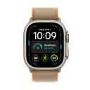 Apple Watch Ultra 4 49mm Smartklokke med naturlig titan og sand Trail Loop