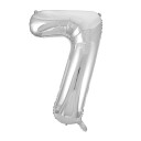 Folie Ballong Sølv 86 cm - Tallet 7