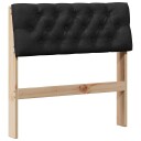  Polstret sengegavl Svart 80 cm Massiv furu