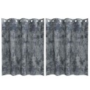  Gardin med gardiner 2 pcs Sølvgrå 140 x 140 cm Fløyel