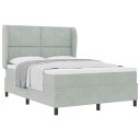  Box Spring Seng med Madrass Lysegrå 140x200 cm Fløyel