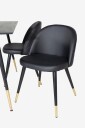 Venture Home   Spisegruppe Dipp med 4 stk. spisestoler Velvet   Svart