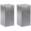 vidaXL Planteholder 2 pcs Sølv 30 x 30 x 60 cm Rustfritt stål