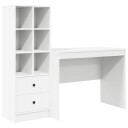 vidaXL Skrivebord med skuff 2 pcs Hvit