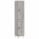 vidaXL Highboard grå sonoma 34,5x34x180 cm konstruert tre 8720845485092