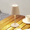 Lindby LED oppladbar bordlampe Janea CROSS beige metall