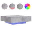  Salongbord med LED-lys betonggrå 100x100x31 cm 836605