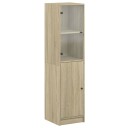 vidaXL Highboard med glassdører sonoma eik 35x37x142 cm