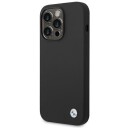 BMW Silikon Mobildeksel med Metallogo for iPhone 14 Pro 6.1" - Svart