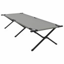 Sammenleggbar camping seng Grå 210 x 80 x 46 cm Oxford stoff