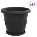 vidaXL Plantepotter 24 stk. Svart Ø 34 x 28 cm Plast