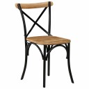 vidaXL Krysstoler 6 stk svart heltre mango