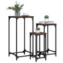  Stablebare sidebord 3 stk brun eik konstruert tre 8721012339934