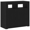  Serviesskap Svart 80 x 35 x 75 cm Konstruert tre