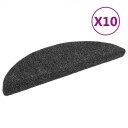 vidaXL Selvklebende trappematter 10 stk mørkegrå 56x17x3cm nålestempel