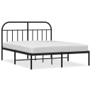 vidaXL Sengeramme i metall med hodegavl svart 140x190 cm