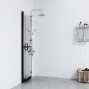 vidaXL Sammenleggbar dusjvegg med klart ESG-glass 110x190 cm