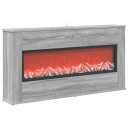 vidaXL Elektrisk peis Grå Sonoma 114 x 18 x 58,5 cm Konstruert tre