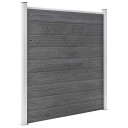 vidaXL Gjerdesett WPC 3 firkantet + 1 slisset 619x186 cm grå