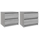 vidaXL Nattbord 2 stk grå sonoma 50x39x43,5 cm konstruert tre