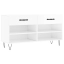 vidaXL Skobenk h?yglans hvit 102x35x55 cm konstruert tre