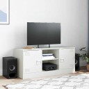  TV-benk hvit 99x39x44 cm stål