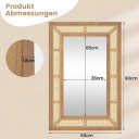 Rotting veggspeil med treramme – 90x60cm Boho Charm