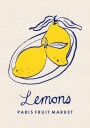 Food Art   Lemons Paris Fruit Market Poster Plakat / 40x50cm