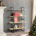 vidaXL Bokhylle 4 niv?er 100x30x140 cm heltre furu