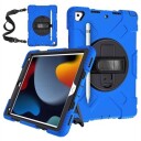 iPad 10.2 2019/2020/2021 Heavy Duty 360 Deksel med Håndrem Blå / Svart