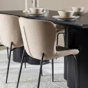Olivia Spisegruppe 210 cm Rektangulær med 6 Modesto stoler - Sort/Beige