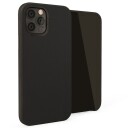 Pipetto iPhone 12 / 12 Pro Pipetto Magnetisk Ekte Skinn Deksel med Kickstand - Svart