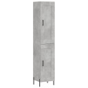 vidaXL Highboard betonggrå 34,5x34x180 cm konstruert tre 8720845498832