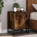  Nattbord røkt eik 40x31x50 cm konstruert tre og metall 8721102837722