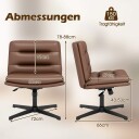 Kontorstol med kryssbein – justerbar komfortabel brun