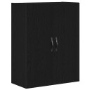  Veggmontert skap Svart Eik 69,5x34x90 cm Konstruert tre