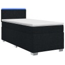 vidaXL Box Spring Seng med Madrass og LED Svart 90 x 190 cm Stoff