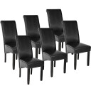 tectake 6 spisestuestoler ergonomisk - svart