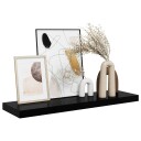 vidaXL Flytende vegghylle h?yglans svart 80x23,5x3,8 cm MDF