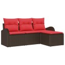 vidaXL Hagesofa Set Brun polyrotting