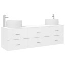 vidaXL Baderomsinnredningssett 3 stk. Hvit 49,5 x 44,5 x 66 cm