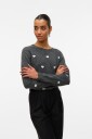Vero Moda   Genser vmDoffy Intarsia LS O nck Pullov GA   Grå