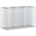 vidaXL Gabion hevet seng 130 x 50 x 80 cm Galvanisert stål Sølv
