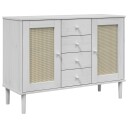 vidaXL Skjenk SENJA rotting utseende hvit 112x40x80 cm heltre furu