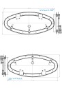 Portlight i syrefast stål 155 x 418 mm lys