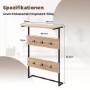 Vegg klesstativ med hylle & 6 kroker vegghylle industriell klesstativ klesstang