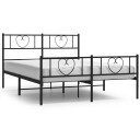  Sengeramme i metall med hode- og fotgavl svart 120x200 cm 8721012048386