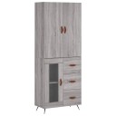 vidaXL Highboard grå sonoma 69,5x34x180 cm konstruert tre 8720845411862