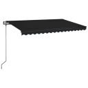 vidaXL Automatisk markise med vindsensor og LED 400x350 cm antrasitt