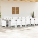  17 Deler Hage Spisestue Set med Puter Hvit Poly Rattan
